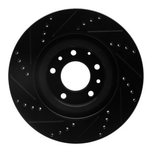 Mazda CX-9 Brake Rotor (1) - Front Right - R1 Concepts - Drilled & Slotted - Black - `07-`15